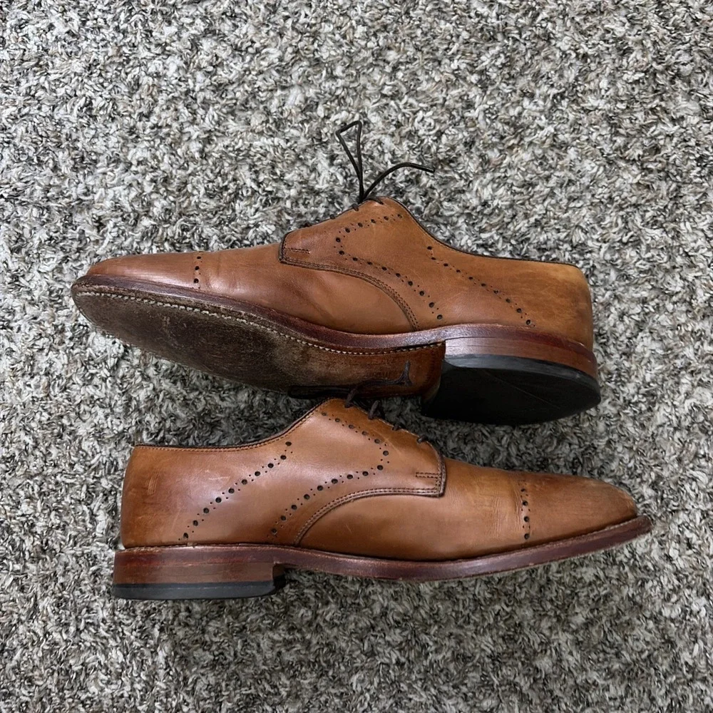 Allen Edmonds Troy Walnut Brogue Oxford Dress Shoes Mens Size 8 Lace Up USA Made